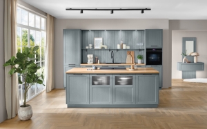FENA - 614 Laque laminate, structure bois bleu pierre