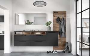 LIBERTY / OPUS - 961 Laque laminate, noir graphite ultra-mat / 402 Décor chêne Havane