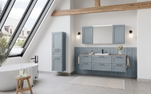 FENA - 614 Laque laminate, structure bois bleu pierre